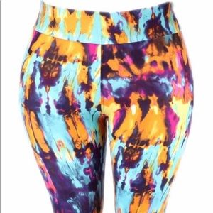 New multi Tie Dye Peachskin Leggings PLUS Size